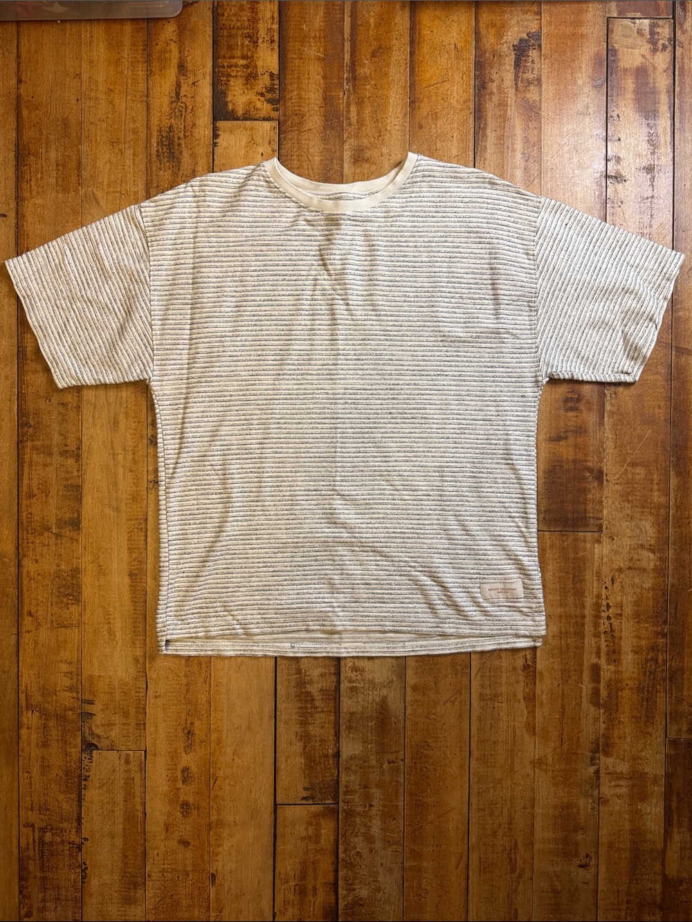 Zara Short Sleeve Crewneck Stripe Tee size 13 to 14 boys cotton white blue